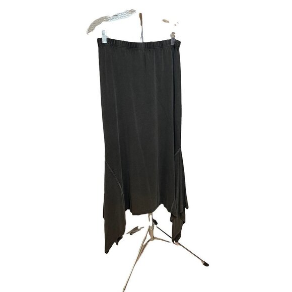 Maxi Long Asymmetrical Sundance Black Pull On Elastic Waist Sundance Skirt Sz M - Picture 1 of 10